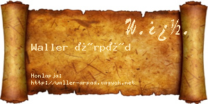 Waller Árpád névjegykártya